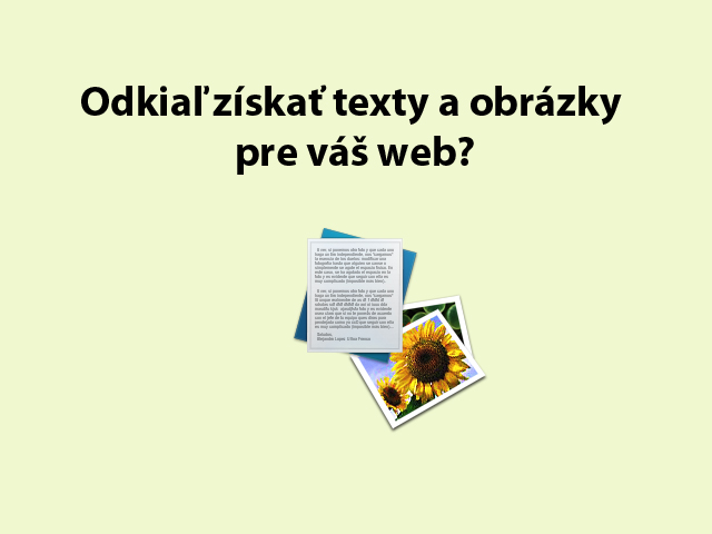 Texty a obrázky pre web